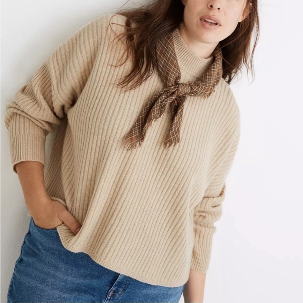 Madewell Cashmere And Wool Mockneck Sweater Size M